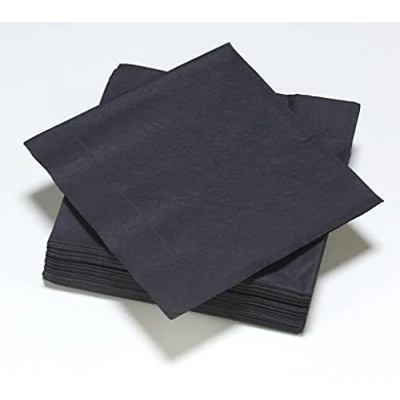 Afbeelding van Tafelwaren servetten 50 watten 33 x cm 2 laags zwart FSC, cellulose,