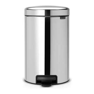 Afbeelding van NewIcon Pedaalemmer 12 liter metalen binnenemmer rvs