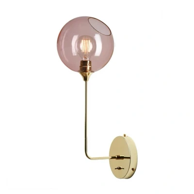 Afbeelding van Ballroom Long wandlamp, roze, glas, handgeblazen