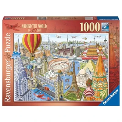 Afbeelding van Ravensburger Puzzel 1000 stukjes rond de wereld in 80 dagen voor volwassenen en kinderen vanaf 12 jaar, 16961, meerkleurig
