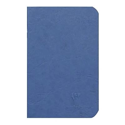 Afbeelding van Clairefontaine Age Bag 734104C Schrijfapparaat, 9 x 14 cm, zakformaat, ideaal om te dragen, blanco, 48 vellen, blauw, 1 stuk