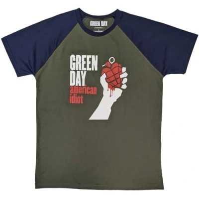 Afbeelding van Green Day American Idiot Heren T shirt XL Groen/Blauw