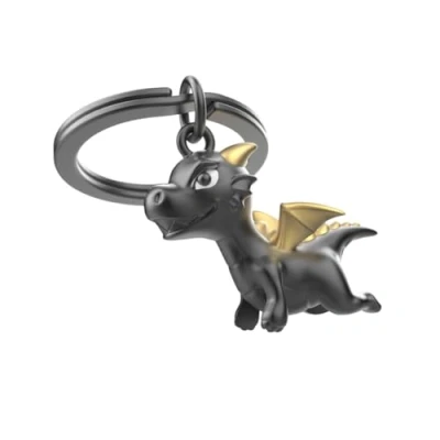 Afbeelding van METALMORPHOSE Dragon sleutelhanger Fantastische cadeau voor dames en heren, zwart, eenheidsmaat, zwart.