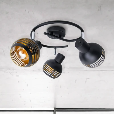 Afbeelding van Plafondlamp Casco, 3 lamps, zwart