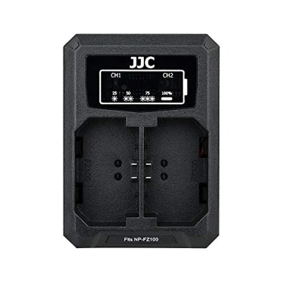 Afbeelding van JJC USB Dual Oplader Acculader voor Sony FX3 Alpha A1 (ILCE 1) A9 ILCE 9 A9II 9M2 A7C A7SIII A7III A7M3 A7RIII A7RM3 A7IV A7M4 A7RIV A7RM4 A6600 Camera&#039;s NP FZ100 Accu
