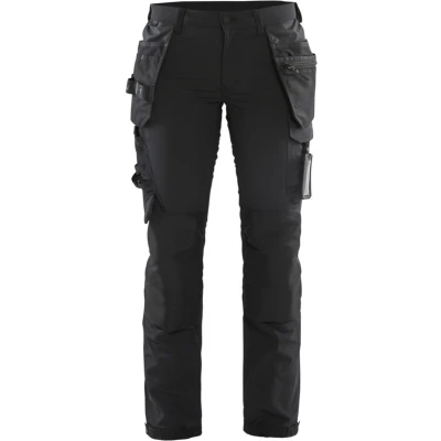 Afbeelding van Blaklader Dames 4 weg stretch werkbroek 7192 1645 Zwart/Donkergrijs C48