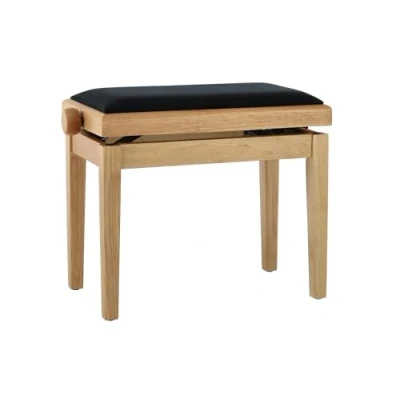 Image de GEWA Banc de piano Deluxe chêne mat (réglage en hauteur facile grâce à un mécanisme ciseaux précis, bois massif qualité, durable et robuste, charge rupture élevée)