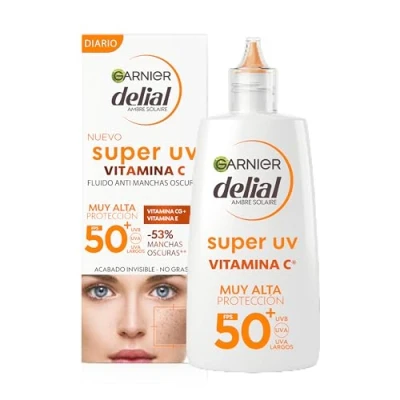 Afbeelding van Delial Garnier Super UV Vitamine C FPS50+ Dagelijkse vloeibare crème tegen donkere vlekken