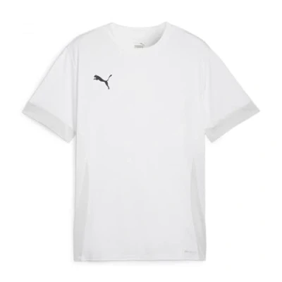 Afbeelding van PUMA teamGOAL Matchday Jersey jr Unisex Sportshirt Wit Zwart Feather Grijs Maat 116