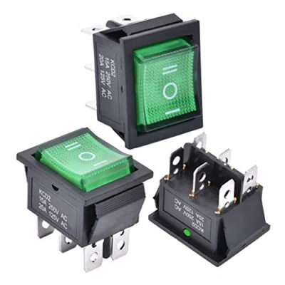 Afbeelding van APIELE KCD2 203N 3 stuks tuimelschakelaar voudig ON/OFF met DPDT led schakelaar, 6 polig, 250 V, 16 A, rocker voor thuis, industrie, doe het zelf