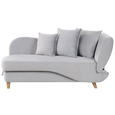 Afbeelding van Beliani MERI II Chaise longue opberg Lichtgrijs Rechterzijde Fluweel