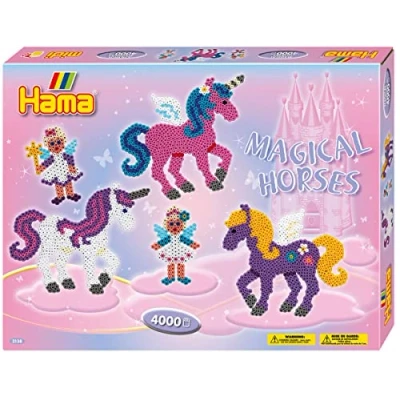 Image de Pot avec 4000 perles Hama Midi Chevaux Magiques