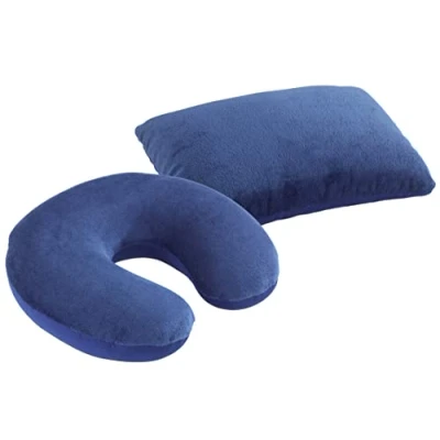 Afbeelding van Maximex 2 in 1 reiskussen met nekkussen, compact nekkussen voor onderweg, comfortabel kussen lange autoritten, de