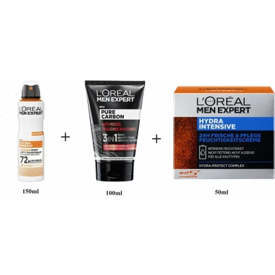 Afbeelding van Set van L&#039;Oreal men expert deo, wasgel, Gezichtscrème