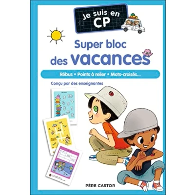 Afbeelding van Je suis en CP Super bloc des vacances: Rébus Points Ã relier Mots croisés