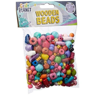 Afbeelding van Craft Planet Houten kralen (100 g), verschillende kleuren