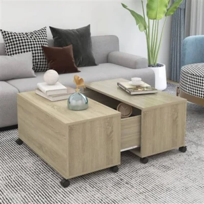 Afbeelding van vidaXL Salontafel 75x75x38 cm spaanplaat sonoma eikenkleurig