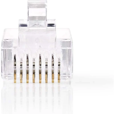 Afbeelding van RJ45 Connector Male Stranded UTP CAT6 Recht Verguld 1 Stuks PVC Transparant