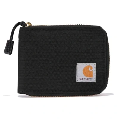 Afbeelding van Carhartt Herenportemonnee met ritssluiting, duurzaam, eend van nylon, zwart, eenheidsmaat