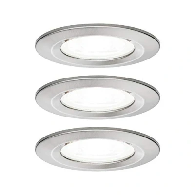 Afbeelding van Paulmann 92979 LED inbouwlamp Set van 3 stuks GU10 19.5 W IJzer (geborsteld)