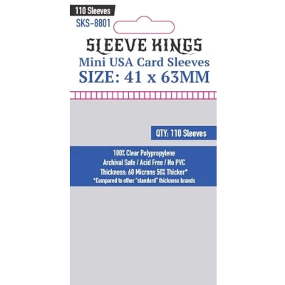 Afbeelding van Sleeve Kings 110 stuks mini kaarthoezen USA 41 mm x 63