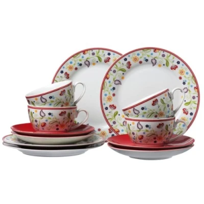 Afbeelding van Ritzenhoff &amp; Breker 009804 Koffieservies Doppio Shanti, 12 delig, rood