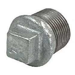 Afbeelding van IJzeren gegalvaniseerde draadfitting plug met rand en vierkant
