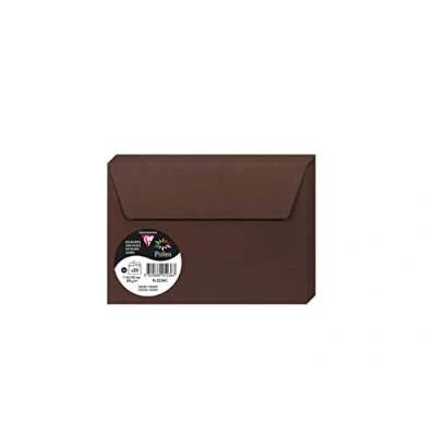 Afbeelding van Clairefontaine 5236C, verpakking met 20 zelfklevende enveloppen, formaat C6, 11,4 x 16,2 cm, 120 g/m², kleur: cacao, uitnodiging voor evenementen en correspondentie, Pollen serie, glad premium papier