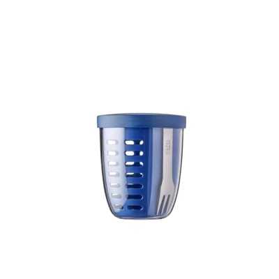 Image de Mepal Panier à Fruits et Légumes Ellipse Idéal pour les en Déplacement Boîte avec Fourchette Passoire 600 ml Vivid Blue