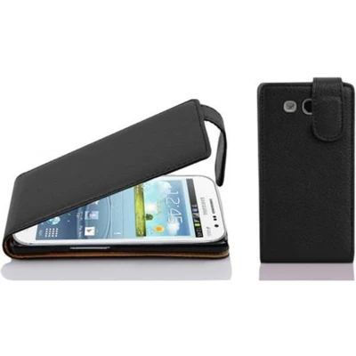 Afbeelding van Cadorabo Hoesje geschikt voor Samsung Galaxy WIN in ZWARTE OXIDE Beschermhoes flip design Case Cover van getextureerd imitatieleer