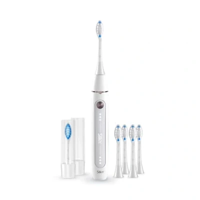 Afbeelding van Silk&#039;n SonicYou Elektrische Tandenborstel Geschenkset met 4 Pack Witte opzetborstels Wit
