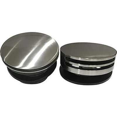 Afbeelding van Wiesbaden Set knop/plug badoverloopcomb. +vulfunctie rond chroom