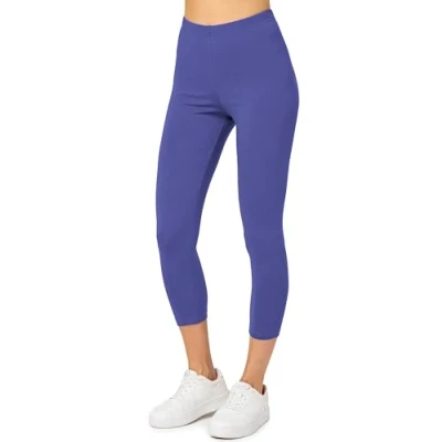 Afbeelding van Merry Style MS MS10 199 LE Dames Capri Leggings Sport Vrijetijdsbroek 3/4 Lengte Katoen Sporbroek Yogabroek Kobalt 3XL