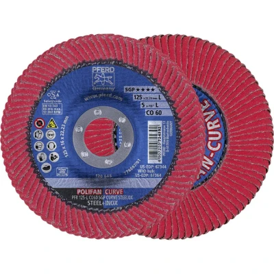 Afbeelding van PFERD 67689066 Co Sgp Curve Steelox Lamellenschijf Diameter 125 mm Boordiameter 22.23 10 stuk(s)
