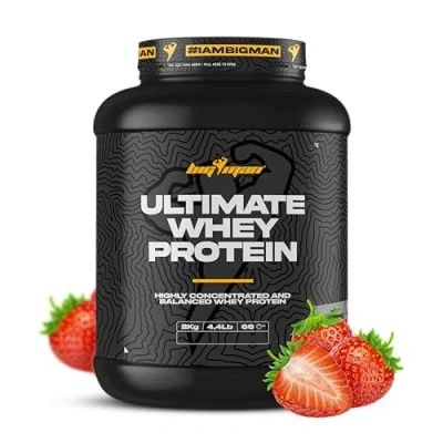 Image de BigMan Ultimate Whey 2 kg (Fresse) Protéine concentrée de qualité BCAA et glutamine Grand gain musculaire Récupération sportive Tonification