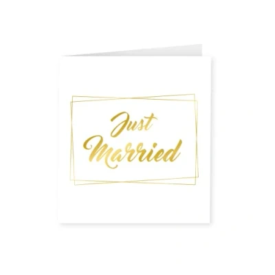 Afbeelding van Gold white cards Just married