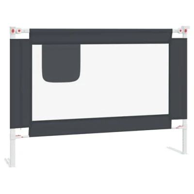 Afbeelding van vidaXL Veiligheidshekje voor kinderbed, donkergrijs, 90 x 25 cm, stof