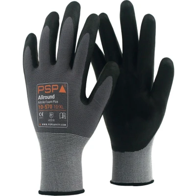 Afbeelding van Allround Nitrile Foam Plus Handschoenen Grijs/Zwart (Maat 10/XL)