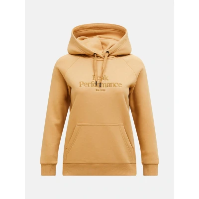 Afbeelding van Peak Performance W Original Hoodie, Dames, Maat: Medium, Camel