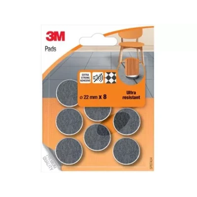 Afbeelding van 3M viltglijders, Ultra Resistant, diameter van 22 mm, blister 8 stuks beschermende pads