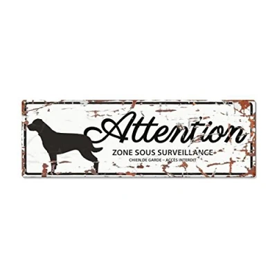 Afbeelding van D&amp;d Home Waakbord Hond Warning Sign Rottweiler F 40x14cm Wit 1st