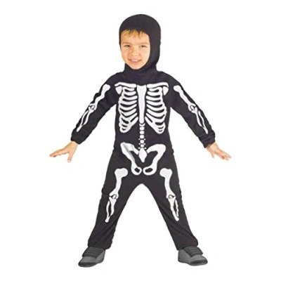 Afbeelding van Skeleton verkleedkostuum, fantasie kostuum, jongens (maat 3 tot 4 jaar)