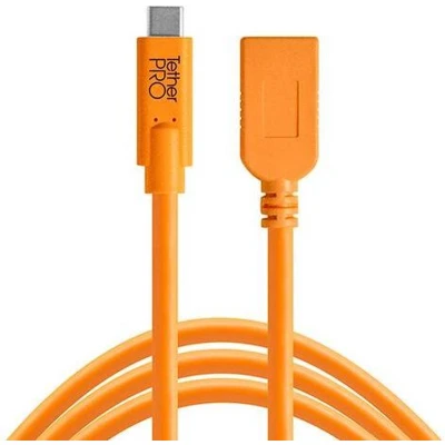 Afbeelding van Tether Tools TetherPro USB C to Female Adapter (extender) 4,6m oranje