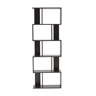 Afbeelding van Rebecca Mobili RE6030 Plank, boekenkast, 5 planken, hout, modern design, bruin, wengé, slaapkamer, woonkamer, 172,5 x 60 24,5 cm (h b d)