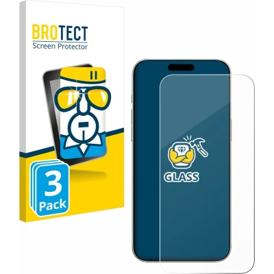Afbeelding van BROTECT Glas Screenprotector voor Apple iPhone 16 Gehard Beschermglas 9H (3 Stuks)