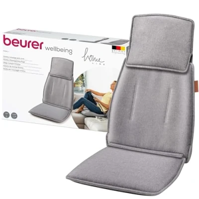 Afbeelding van Beurer MG 330 Grey Shiatsu Massagekussen Massagestoel Verstelbaar nekgedeelte 4 Massagekoppen paarsgewijs roterend 2 Intensiteitsniveaus Wasbare hoes 3 Jaar garantie Grijs