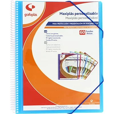 Afbeelding van Grafoplás 39846030 Maxibans map, 60 hoesjes, 30,8 x 24 22 cm, blauw