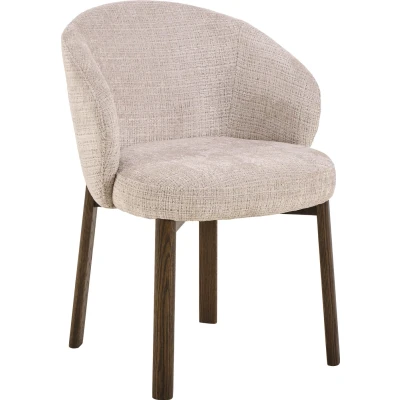 Afbeelding van Hjem Interiors Marla Beige Eetkamerstoel met Armleuning