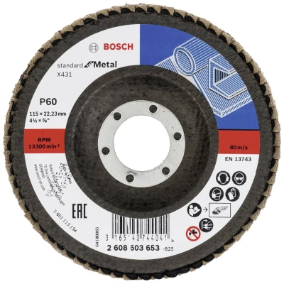 Afbeelding van Bosch Accessories 2608603653 X431 Lamellenschijf Diameter 115 mm Boordiameter 22.33 Staal 1 stuk(s)