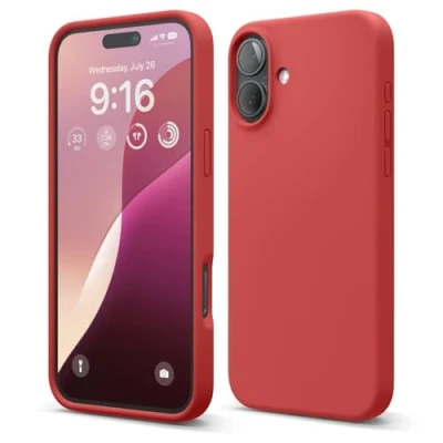 Afbeelding van elago Compatibel met iPhone 16 Plus hoesje, hoogwaardige vloeibare siliconen hoes, volledige beschermhoes, schokbestendig, slanke telefoonhoes